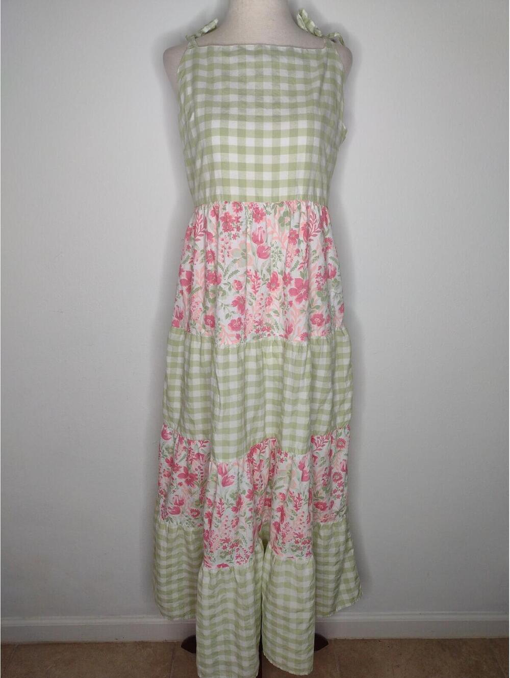 NWOT Rachel Zoe Women's Green/Pink Floral Dress Size 8